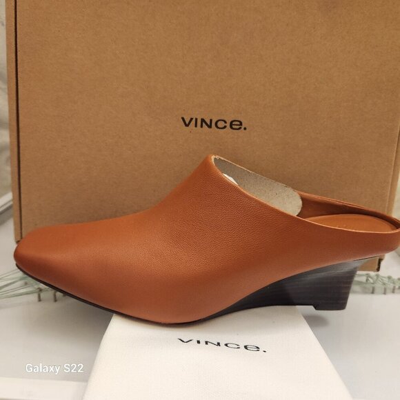 Vince Benita Leather Mule In Rust Amber. NIB. Size 7.5 - Picture 1 of 12